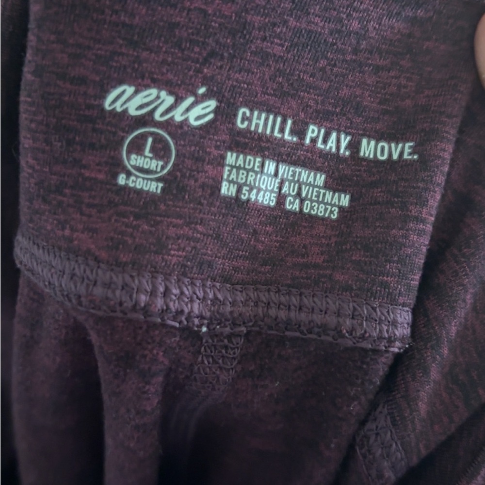 aerie Marled Plum Active Tee in Deep Berry